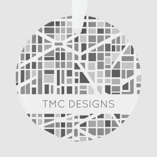 Ornamento Design de Arquitetura Branca de Cinza de Mapa Urba (Frente)