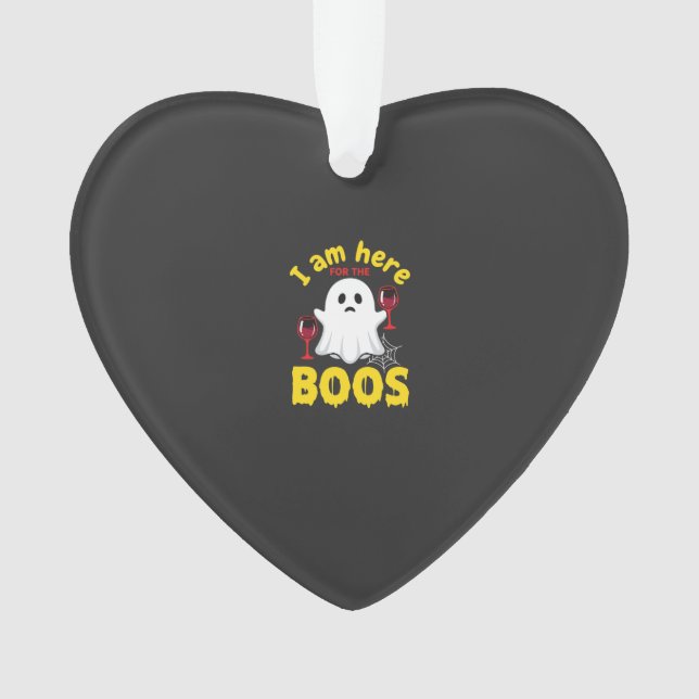 Ornamento Design de Boos de Vinho de Fantasma de Halloween (Frente)
