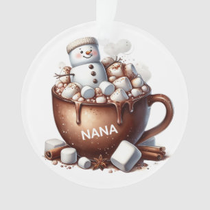 Ornamento Design de Cacau de Boneco de Neve Fofo