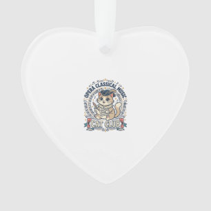 Ornamento Design de camiseta de gato fofo de música clássica