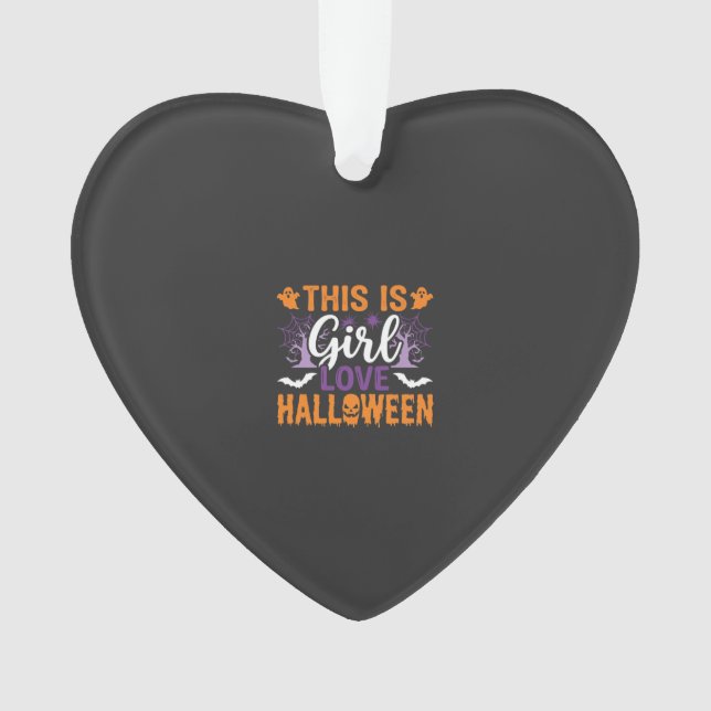 Ornamento Design de Fantasma de Halloween do Amor de Garota_ (Frente)