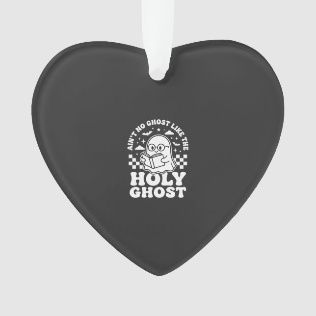 Ornamento Design de Fantasma de Halloween Retro Espírito San (Frente)