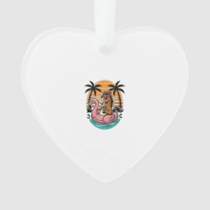 Ornamento Design de Férias de Verão Flutuante Flamingo Caval