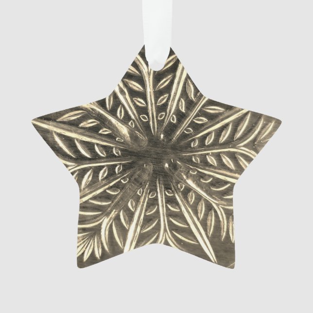 Ornamento Design de Floco de Neve Branco (Frente)