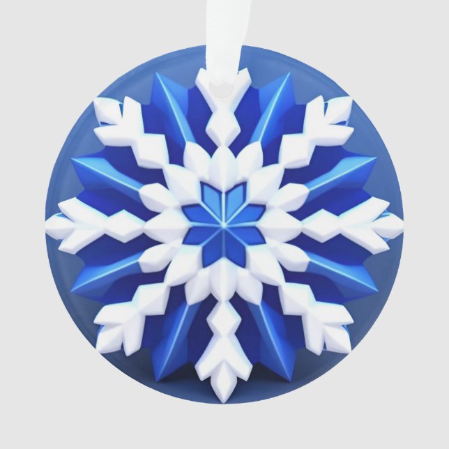 Ornamento Design de Floco de Neve Branco Detalhado (Frente)