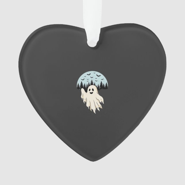 Ornamento Design de Floresta da Lua Fantasma de Halloween_1 (Frente)