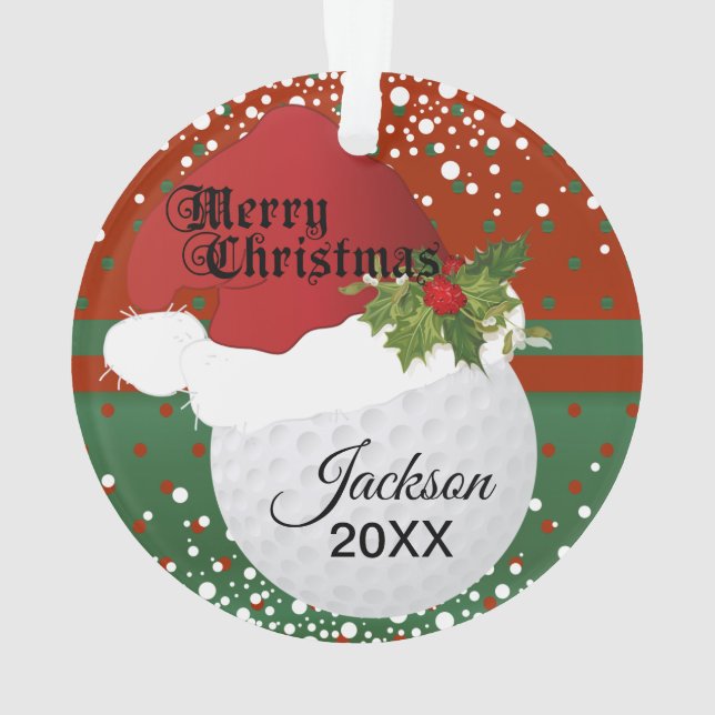 Ornamento Design de Golfe Feriado | DIY Name (Verso)