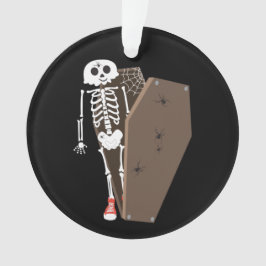 Ornamento Design de Halloween de Skeleton e Coffin