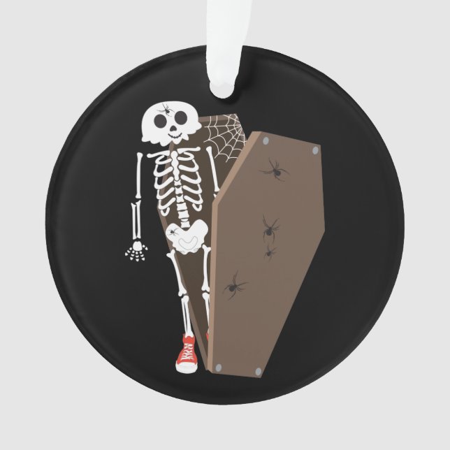 Ornamento Design de Halloween de Skeleton e Coffin (Frente)