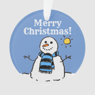 Ornamento Design de Natal Snowman com Feliz Natal