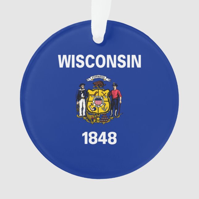 Ornamento Design de Sinalizador do Estado de Wisconsin (Frente)