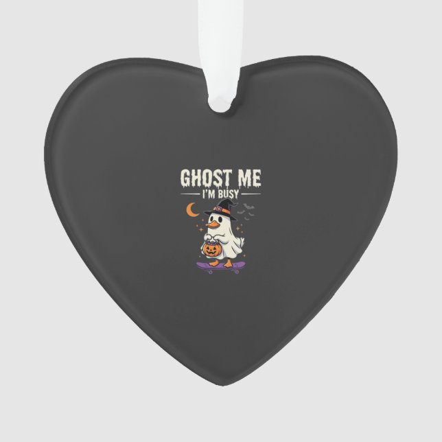 Ornamento Design de Skate Halloween Ghost Duck_1 (Frente)