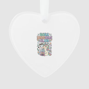Ornamento Design de Tipografia Kawaii Clube Unicórnio Boba U