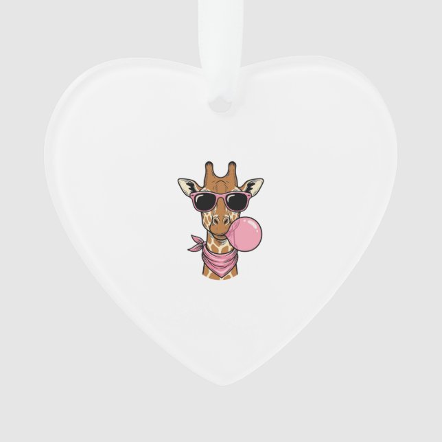 Ornamento Design de Vetor Bubblegum Girafa com Gravação Anti (Frente)