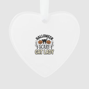 Ornamento Design de Vetor Vintage de Senhora Gato Assustador