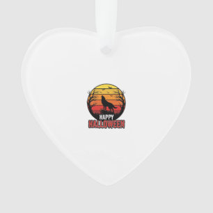 Ornamento Design de Vetor Vintage Lobo Uivando Feliz Dia das