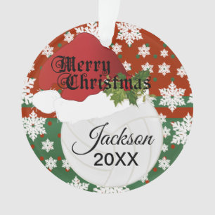 Ornamento Design de Voleibol Holiday   DIY Name