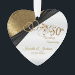 Ornamento design do 50º Aniversário de Casamento<br><div class="desc">⭐ ⭐ ⭐ 5 revisão ⭐ ⭐ ⭐ ⭐ ⭐ 50. º Aniversário de Casamento de Guarda Design. Também pode ser feito para um aniversário ou qualquer outra quinquagésima ocasião... apenas mudando a redação. 📌 Se você precisar de mais personalização, clique no botão "Clique para Personalizar mais" ou "Personalizar ou...</div>