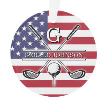 Design do Monograma de Golf de Bandeira Americana