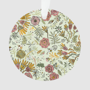 Ornamento design floral da flor do teste padrão da abelha d