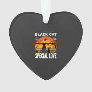 Ornamento Design Gótico de Amor Especial de Gato Preto no Ha
