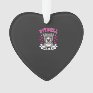 Ornamento Design Vetorial Amante de Cachorro Irmã Pitbull