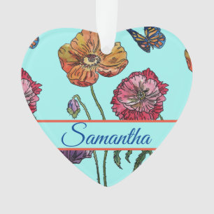 Ornamento Desorte de Natal das Garotas com Aquarela Floral