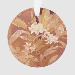 Ornamento Detalhe Floral Art Nouveau de Alphonse Mucha