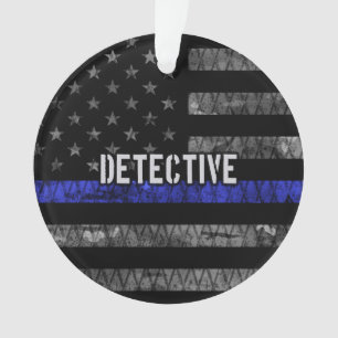 Ornamento Detetive Thin Blue Line - Sinalizador de Distânci