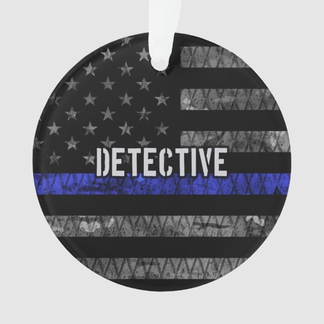Ornamento Detetive Thin Blue Line - Sinalizador de Distância (Frente)