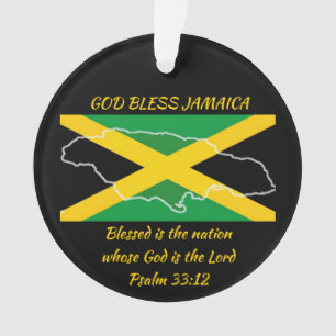 Ornamento deus abençoe JAMAICA Bandeira Patriótica Personali