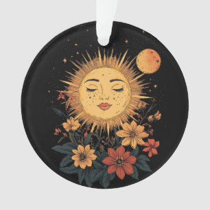 Ornamento Deusa Sol Celestial com Florais Brilhantes