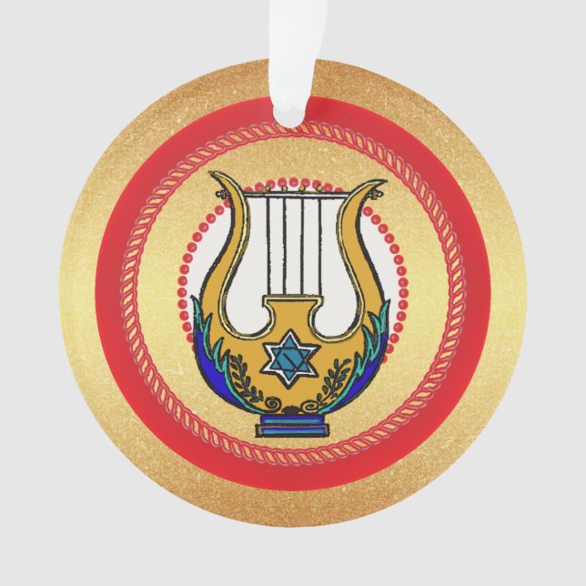 Ornamento Dia 13 Harp de Jesse Tree David (Frente)