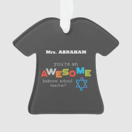 Ornamento Dia de Apreciação de Professores da Escola Hebraic