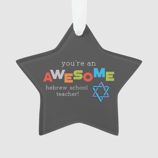 Ornamento Dia de Apreciação de Professores da Escola Hebraic (Frente)