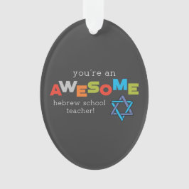 Ornamento Dia de Apreciação de Professores da Escola Hebraic