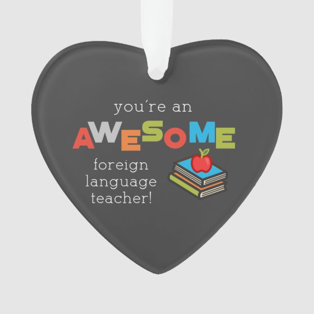 Ornamento Dia de Apreciação de Professores de Língua Estrang (Frente)