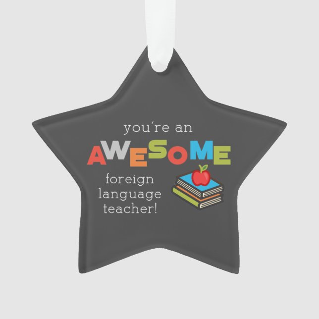 Ornamento Dia de Apreciação de Professores de Língua Estrang (Frente)