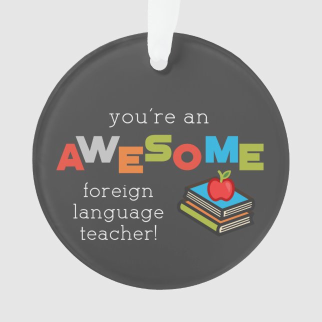 Ornamento Dia de Apreciação de Professores de Língua Estrang (Frente)