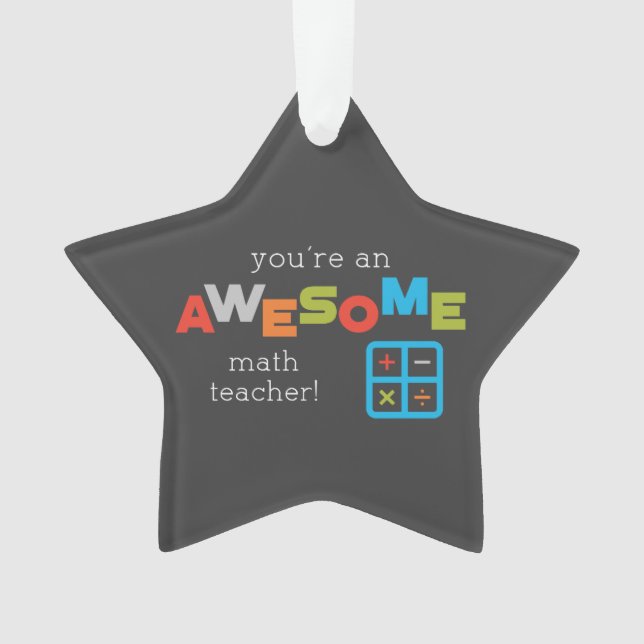 Ornamento Dia de Apreciação do Professor de Matemática, Incr (Frente)