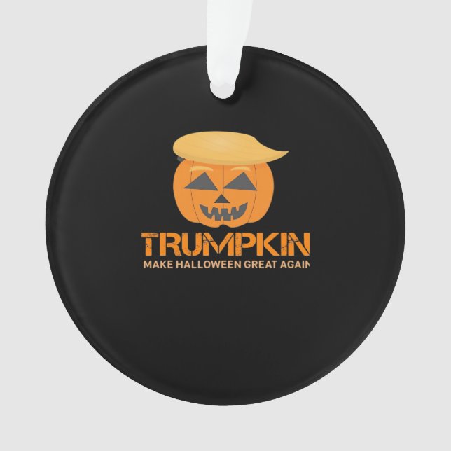 Ornamento Dia de as Bruxas engraçado Trumpkin - Fazer Excele (Frente)