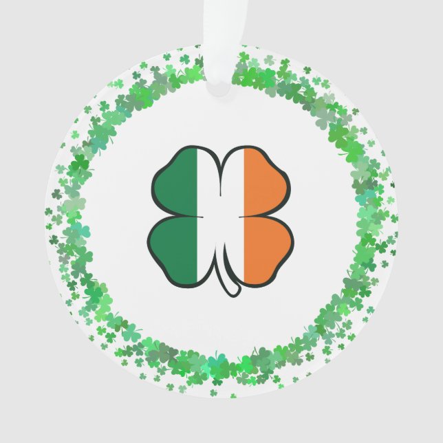 Ornamento Dia de Clover Saint Patrick, Irlanda (Frente)
