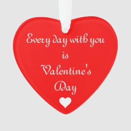 Ornamento Dia de os namorados Romântico do Coração Vermelho