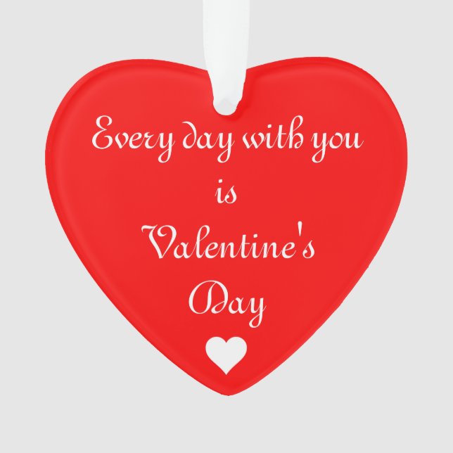 Ornamento Dia de os namorados Romântico do Coração Vermelho (Frente)