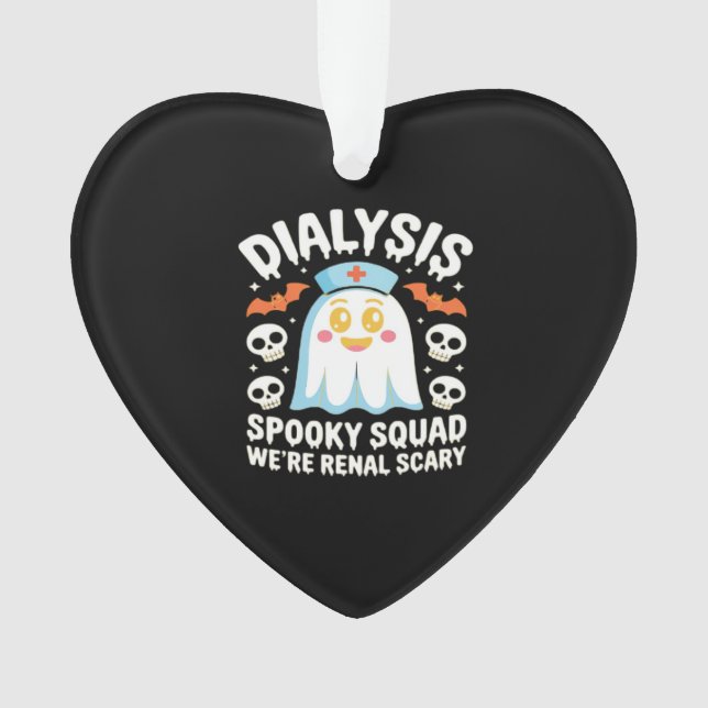 Ornamento Dialysis Nephrology Nurse Cute Halloween Spooky Es (Frente)