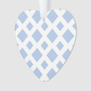 Ornamento Diamantes Azuis Claro em Branco