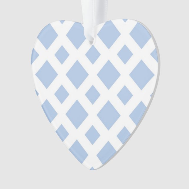 Ornamento Diamantes Azuis Claro em Branco (Frente)