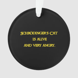 Ornamento Dilema Quântico Divertido - O Gato de Schrödinger