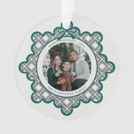 Ornamento Dimond Pattern Acrylic Holiday Ornament with Photo