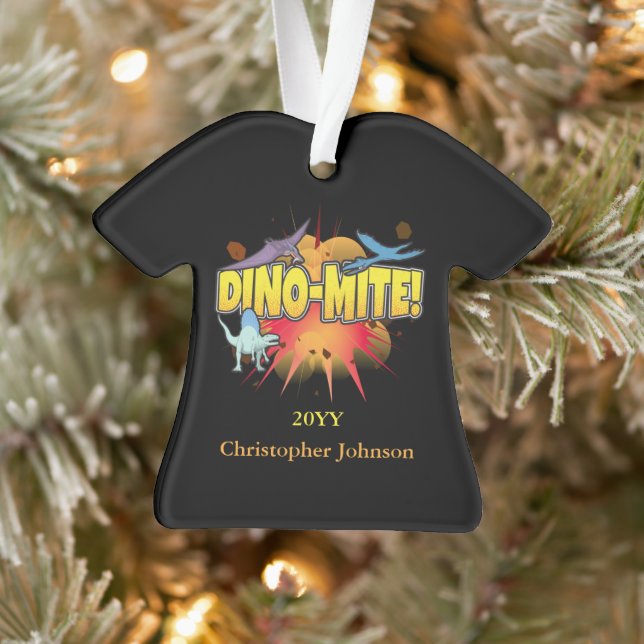 Ornamento Dinossaur Lover Dynamite Dino-mite Pun (Árvore)